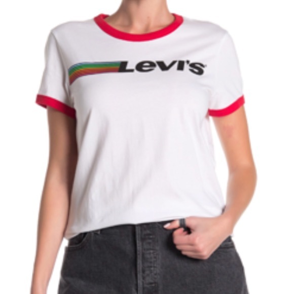 Levi’s Retro Ringer Rainbow Logo Tee - Picture 10 of 10